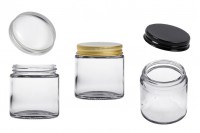 Glass clear jar 100 ml with aluminum cap and inner liner