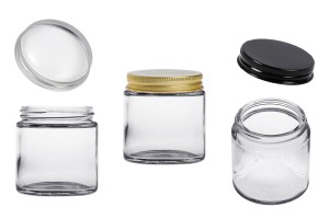Glass clear jar 100 ml with aluminum cap and inner liner