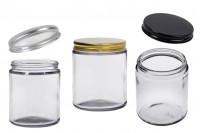 Glass clear jar 250 ml with aluminum cap and inner liner