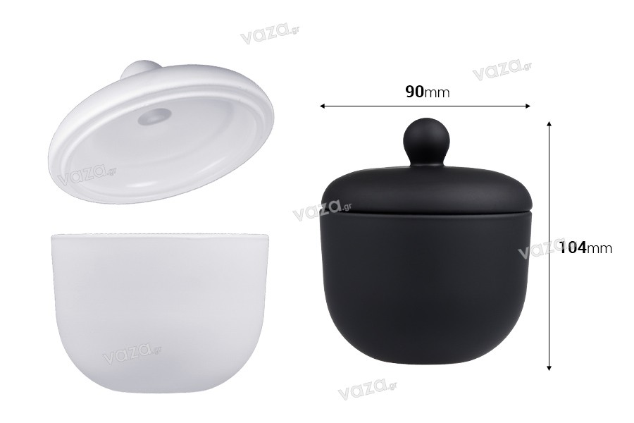 Γυάλινο βάζο 220 ml (φοντανιέρα) 90x104 mm με καπάκι