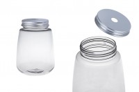 Bάζο πλαστικό (PET) 350 ml διάφανο με καπάκι αλουμινίου (με τρύπα για καλαμάκι) - 6 τμχ