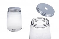 Bάζο πλαστικό (PET) 500 ml διάφανο με καπάκι αλουμινίου (με τρύπα για καλαμάκι) - 6 τμχ