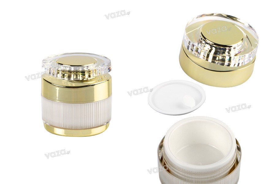 Luxury 10 ml acrylic jar for cream with acrylic cap and plastic gasket