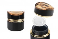 Luxury 50 ml glass jar in black color for cream with acrylic cap and plastic gasket