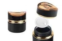 Luxury 50ml glass jar in black color for cream with acrylic cap and plastic gasket