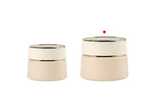 Luxuriöses 50ml-Glasgefäß in mattem Beige für Creme mit Deckel und Kunststoffdichtung-εικόνα_σύνθεση