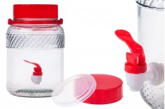 Vaso di vetro 3 litri con rubinetto di plastica per conservare cibo e bevande 