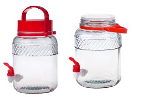 Bocal en verre de 3litres avec robinet en plastique pour le stockage des aliments et des boissons-εικόνα_σύνθεση