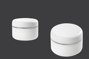 100ml Plastikdose mit silbernen Streifen auf Deckel und Dichtung - 12 Stck-εικόνα_προϊοντική