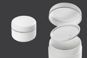 100ml Plastikdose mit silbernen Streifen auf Deckel und Dichtung - 12 Stck-εικόνα_σύνθεση