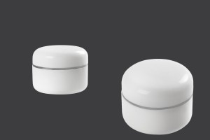 50ml Plastik-Doppelglas mit Silberstreifen auf Deckel und Dichtung - 12 Stck-εικόνα_προϊοντική