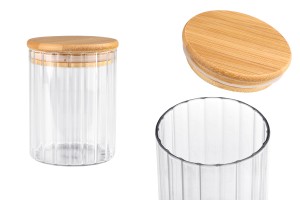 Kavanoz qelqi 370 ml transparent me vija dhe kapak druri me gomë-εικόνα_προϊοντική