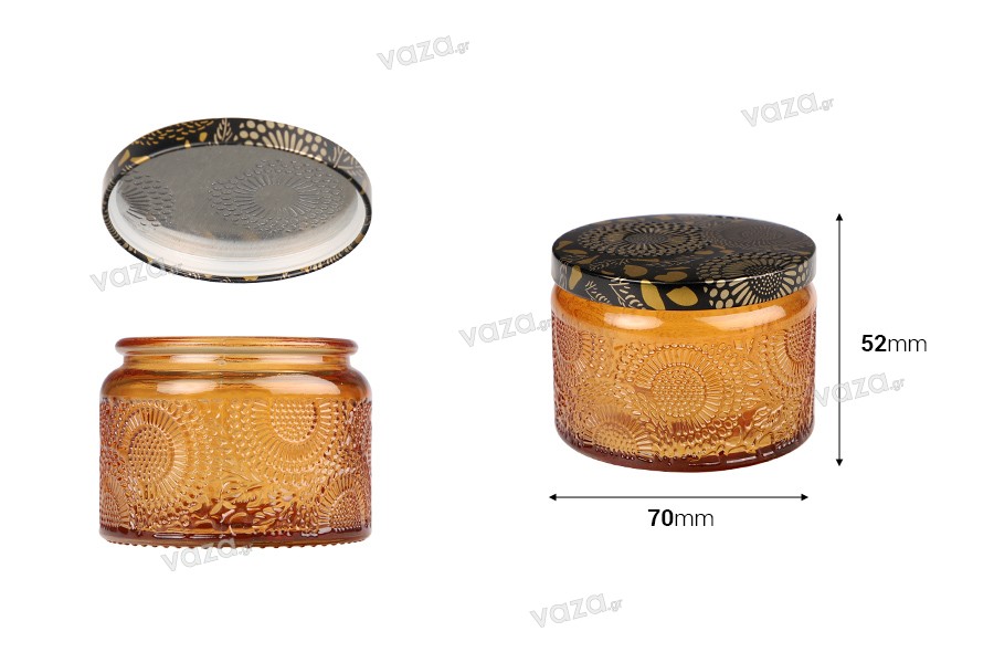 Glass jar 120 ml in square shape with silver cap and rubber