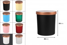 Βάζο γυάλινο 300 ml με μεταλλικό καπάκι και λάστιχο σε διάφορα χρώματα