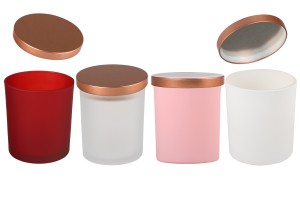 Glass jar 300 ml with metal cap and rubber in different colors-εικόνα_σύνθεση