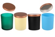 Glass jar 300 ml with metal cap and rubber in different colors