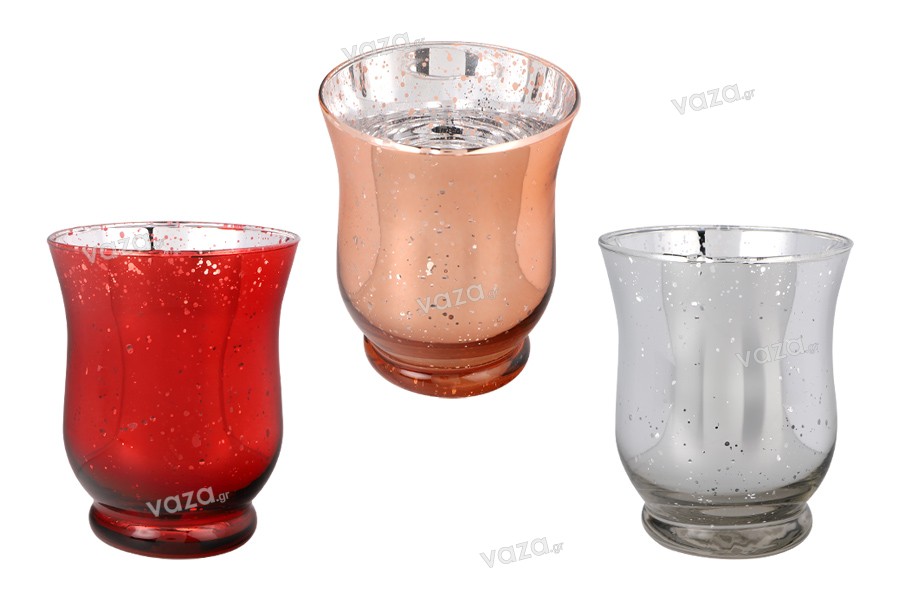 Γυάλινο βάζο διακόσμησης 370 ml σε διάφορα χρώματα κατάλληλο για ρεσώ και κεριά
