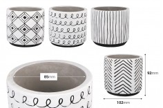 Decorative cement jar 102x92 mm in different designs - 4 pcs