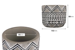 Decorative cement jar 102x88mm - 6 pcs-εικόνα_διαστάσεις