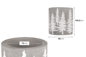 Christmas decorative cement jar 100,5x96mm - 6 pcs-εικόνα_διαστάσεις