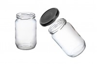 720ml round/1 kg honey glass jar* with black lug cap - 50 pcs