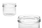 Transparent 225ml glass jar for honey, sweet preserves or candles with 82TO deep finish - 36 pcs