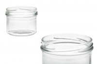 Transparent 225ml glass jar for honey, sweet preserves or candles with 82TO deep finish - 36 pcs