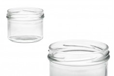 Βάζο γυάλινο διάφανο 225 ml για μέλι, γλυκά ή κερί (T.O 82) - 36 τμχ