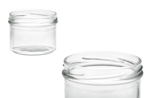 Barattolo in vetro trasparente da 225 ml per miele, caramelle o candele (TO 82) - 36 pz-1