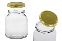 Jar 720 ml glass oval and gold cap with flip - 24 pcs