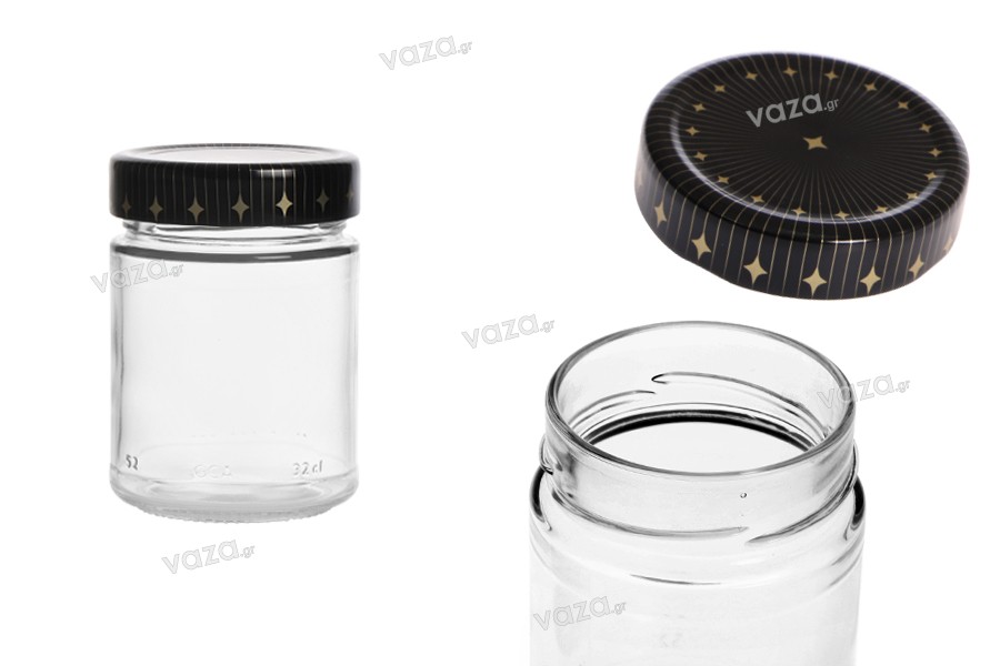 Pot en verre de 320ml avec couvercle - 18 pcs