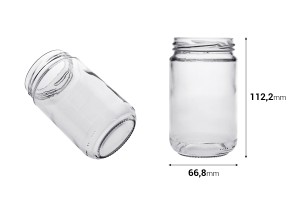Zylindrischer Glasbehälter 314 ml transparent - Stck-εικόνα_διαστάσεις