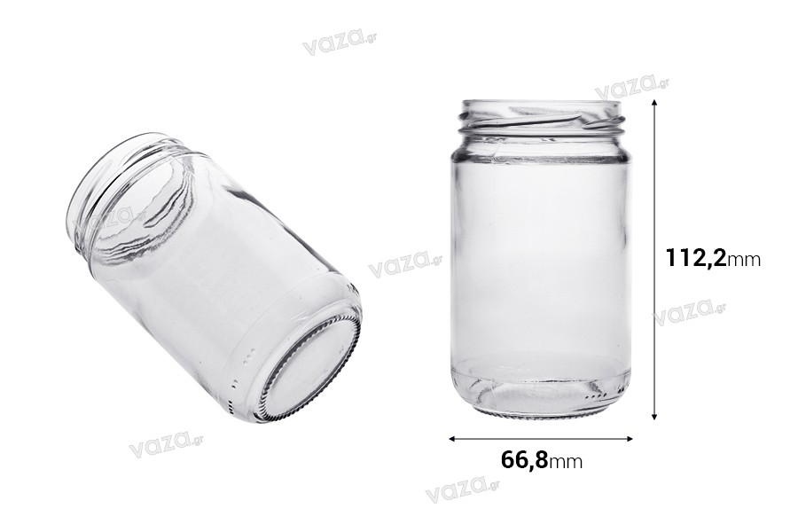Cylindrical glass jar 314 ml transparent - pcs