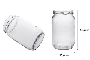 Glass round jar 720ml (for 1 kg honey) - 50 pcs-2