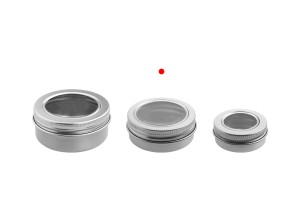 Vasetto in alluminio argentato da 30 ml con finestra sul tappo - 12 pz-εικόνα_σύνθεση