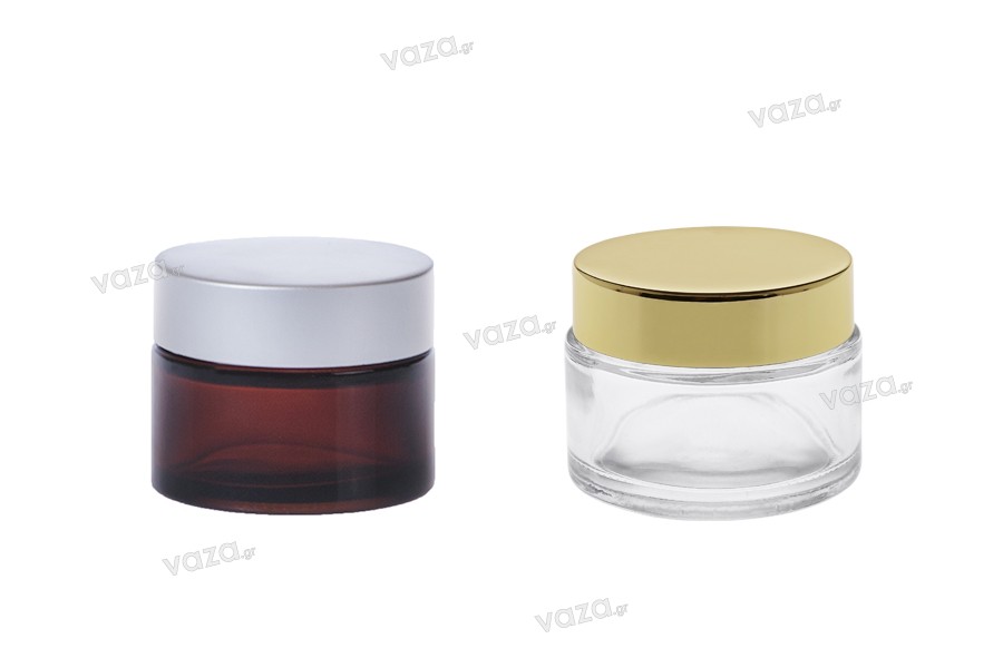 50ml glass cream jar in different colours - without a cap