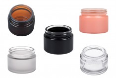 50ml glass cream jar in different colours - without a cap