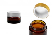 20ml amber glass cream jar with cap  - without sealing disc 