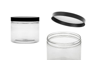 Pot pour sels de bain de 550 ml en plastique transparent avec couvercle-εικόνα_προϊοντική
