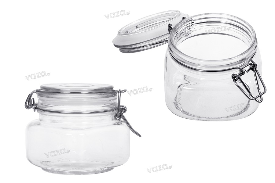 500ml glass jar with rubber seal and stainless wire