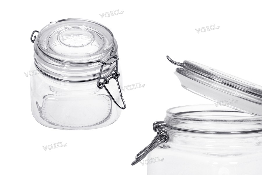 500ml glass jar with rubber seal and stainless wire