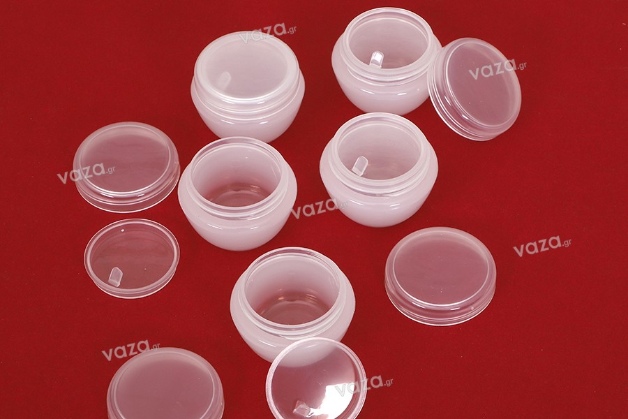 10 ml semi-transparent acrylic jar with plastic sealing disc - 12 pcs
