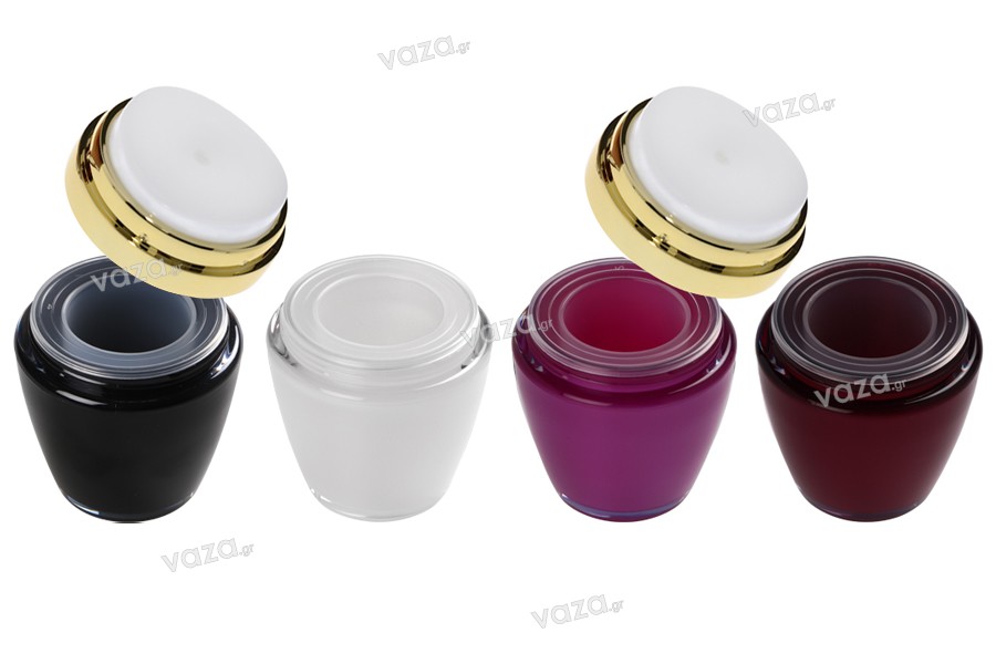 30ml plastic airless jar with left-opening cap in many colors. 