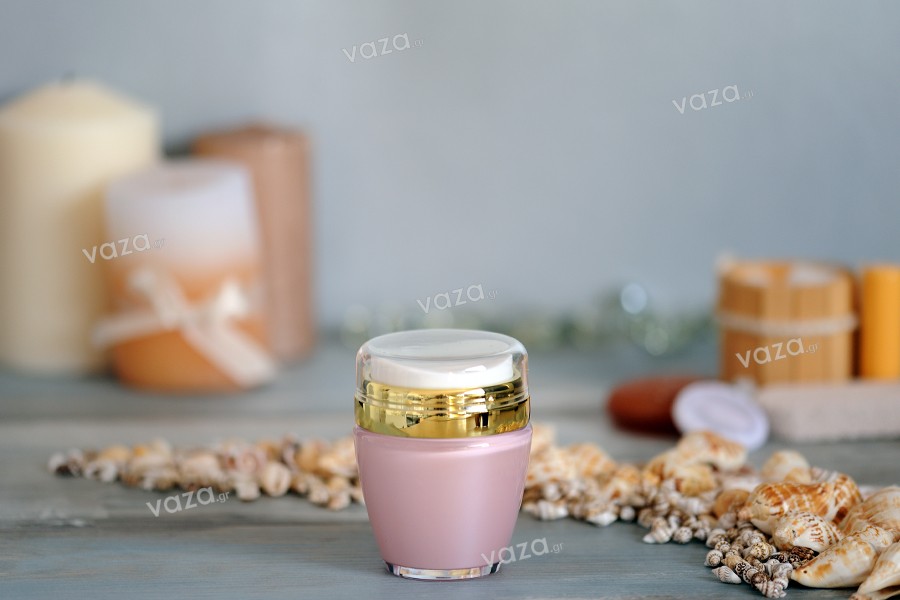 30ml plastic airless jar with left-opening cap in many colors. 