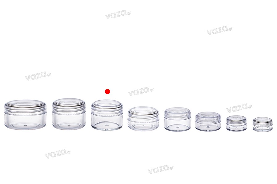 25 ml transparent acrylic jar with cap - 12 pcs