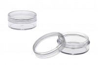 20ml transparent plastic jar with cap in size 49x21 mm - 12 pcs