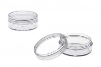 Jar 20 ml transparent plastic 49x21 mm cu capac - 12 buc