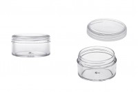 30ml transparent plastic jar with cap in size 49x27 mm - 12 pcs