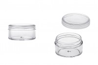 Jar 30 ml transparent plastic 49x27 mm cu capac - 12 buc