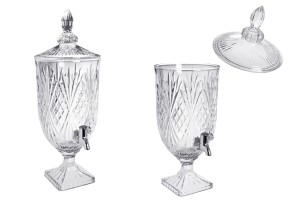 Récipient avec robinet et couvercle en forme cylindrique avec support carré-εικόνα_προϊοντική